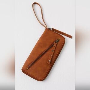 Free People Distressed Vegan Wallet Wristlet